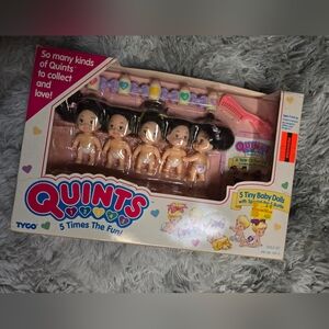 Quints Tiny Baby Dolls Set with Black Hair